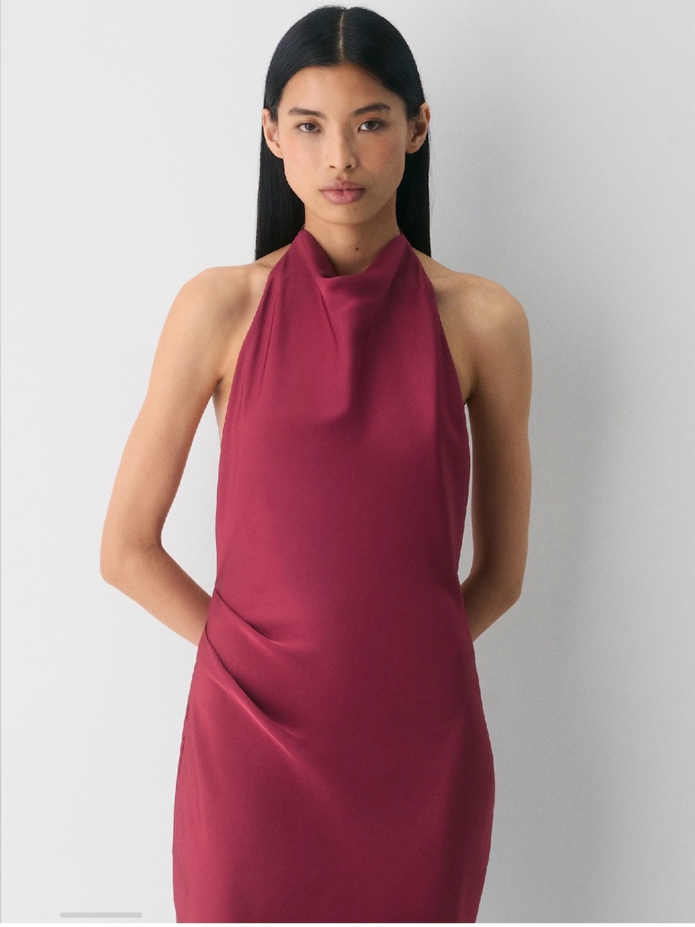 Audience Satin Maxi Halter Dress - Picture 2 of 7